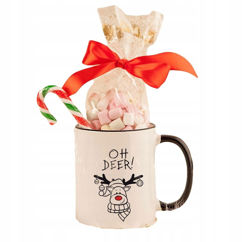 

Kubek Świąteczny Prezent+pianki Marshmallow Imię