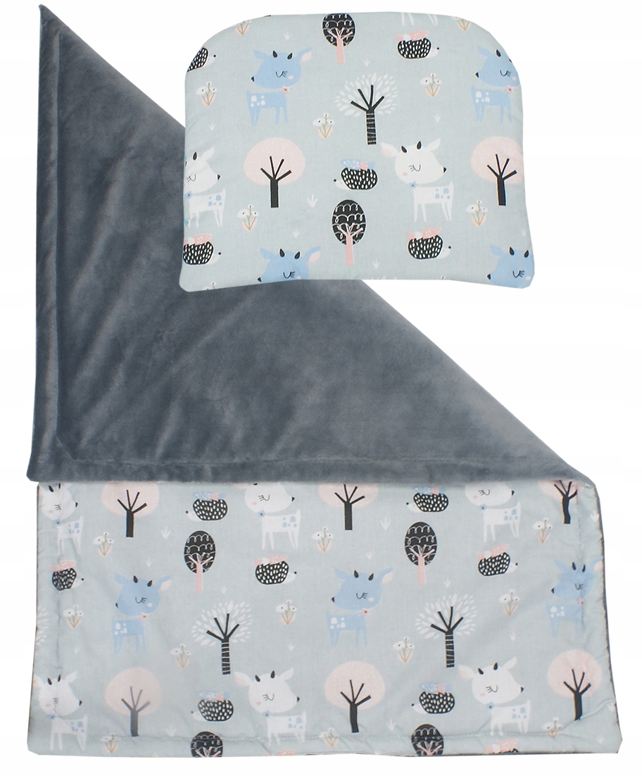 ZESTAW DO GONDOLI POŚCIEL+WKŁADKA+MATERACYK LEŚNI PRZYJACIELE/ GRAFIT Marka El-Jot