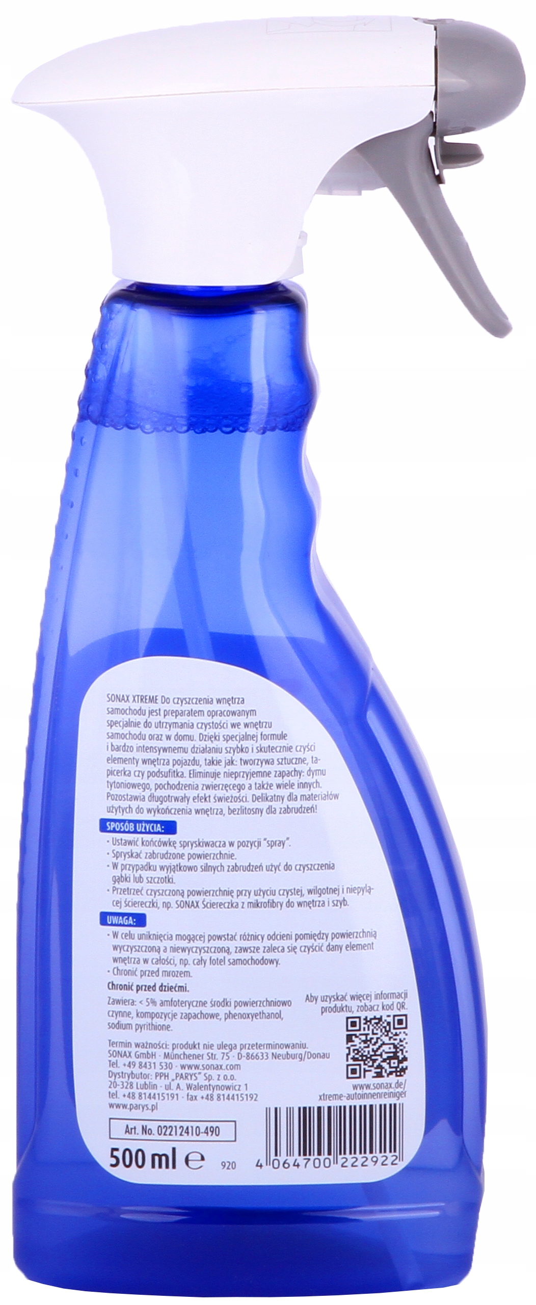 SONAX XTREME DO CZYSZCZENIA WNĘTRZA SAMOCHODU Stan opakowania oryginalne