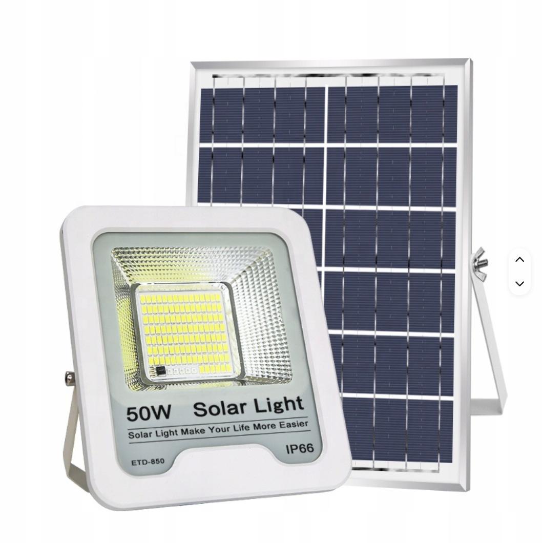 Výkonná Velká Solární Lampa Led Zahradní Pouliční Lampa Dálkový Ovladač Solární Halogen 50W
