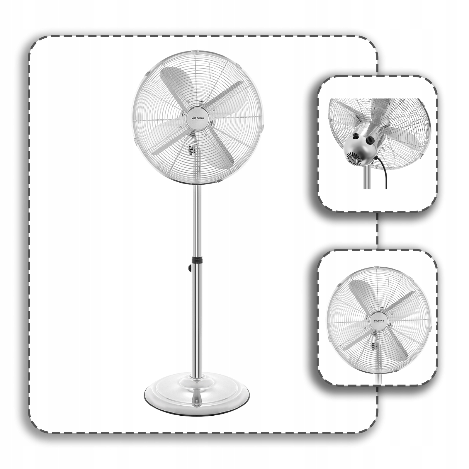 WENTYLATOR WIATRAK PODŁOGOWY STOJĄCY CHROM Rodzaj wentylatora inny