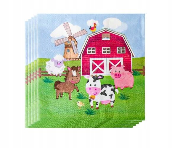 Zestw Farma kubeczki talerzyki serwetki Liczba sztuk w zestawie 10 szt.