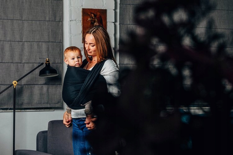 Chusta tkana LennyLamb - Jodełka Czarny Heban 3.6m Typ Wiązana tkana