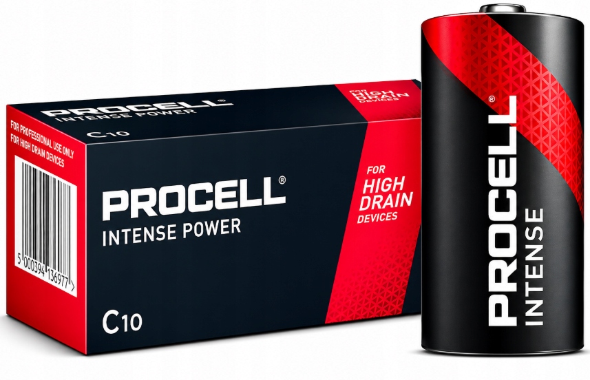 10x Duracell Procell Intense bateria alkaliczna R14