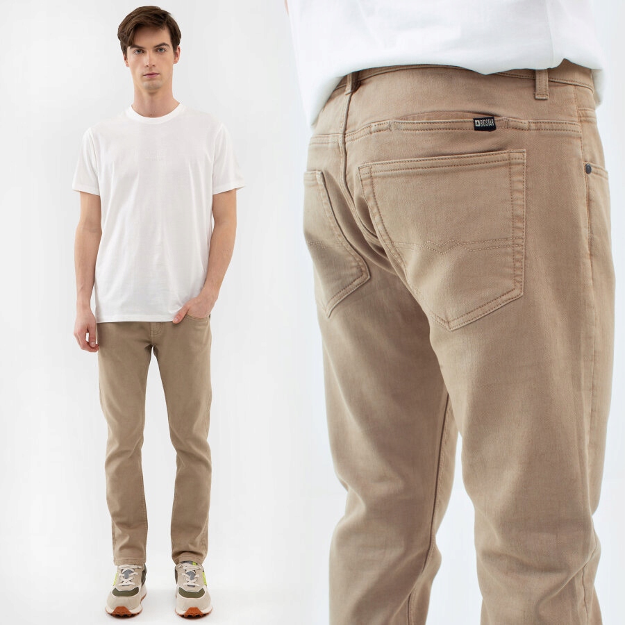 Big Star Pánské Džíny Joggers Béžové Joggse 801 XXL