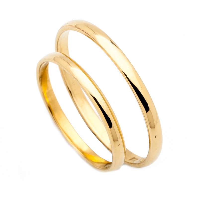 

Złote 585 Obrączki Klasyczne Półokrągłe 2mm Grawer