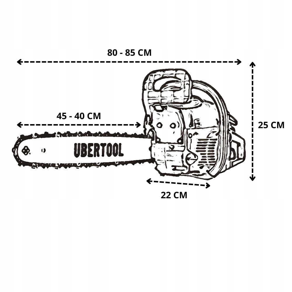 Piła Spalinowa Pilarka łańcuchowa duża moc 5.9KM 2x Prowadnica Długość prowadnicy 45 cm