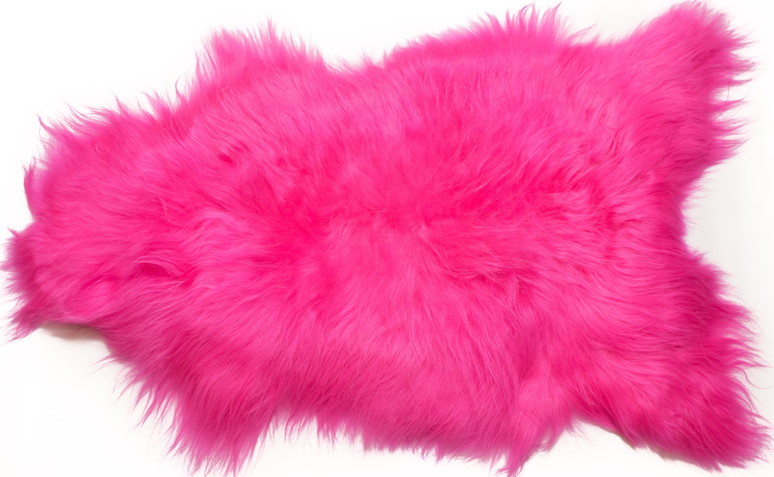 Kožený koberec Dlouhá hustá fuchsiová vlna Tmavě růžová