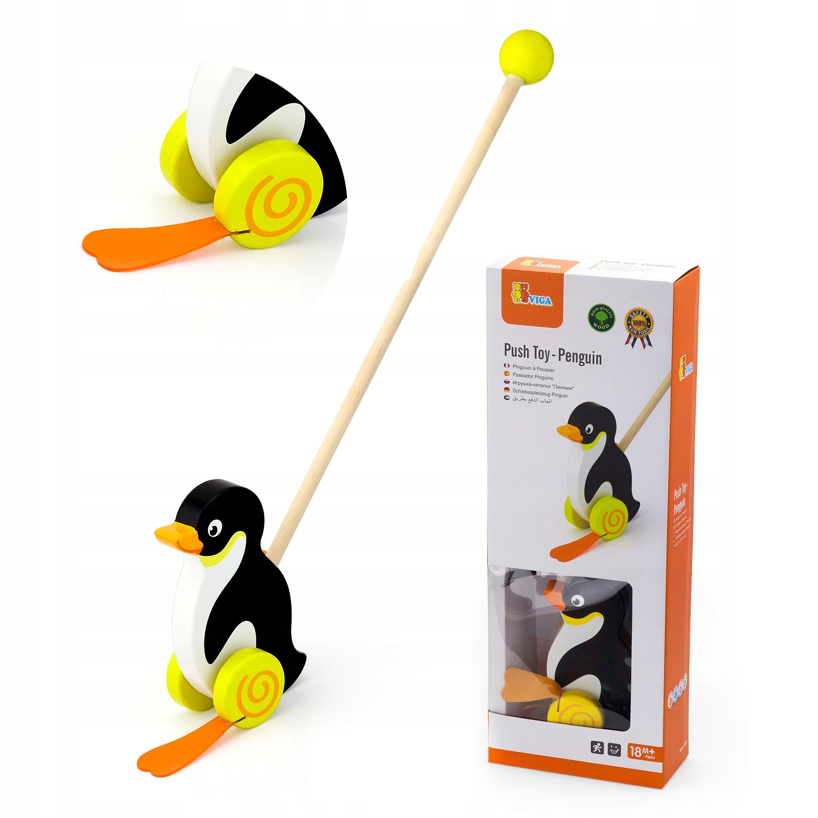 

Viga Toys Drewniany Pchacz Pingwin nauka chodzenia