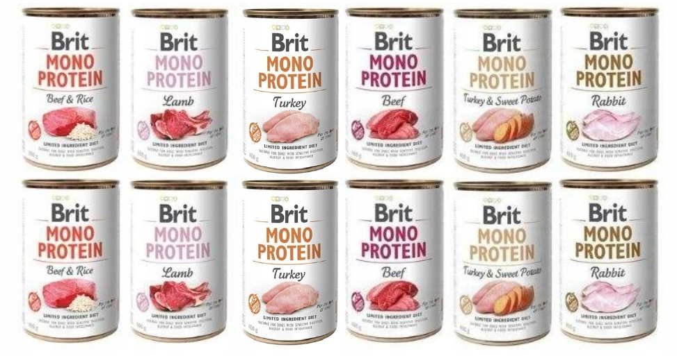 Mokra karma dla psa Brit Mono Protein mix smaków 12x400g- bez tuńczyka