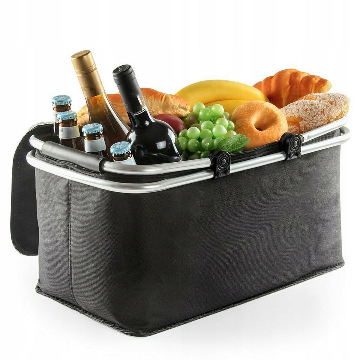 KOSZYK PIKNIKOWY SKŁADANY TERMICZNY KOSZ NA ZAKUPY Pojemność 30 l