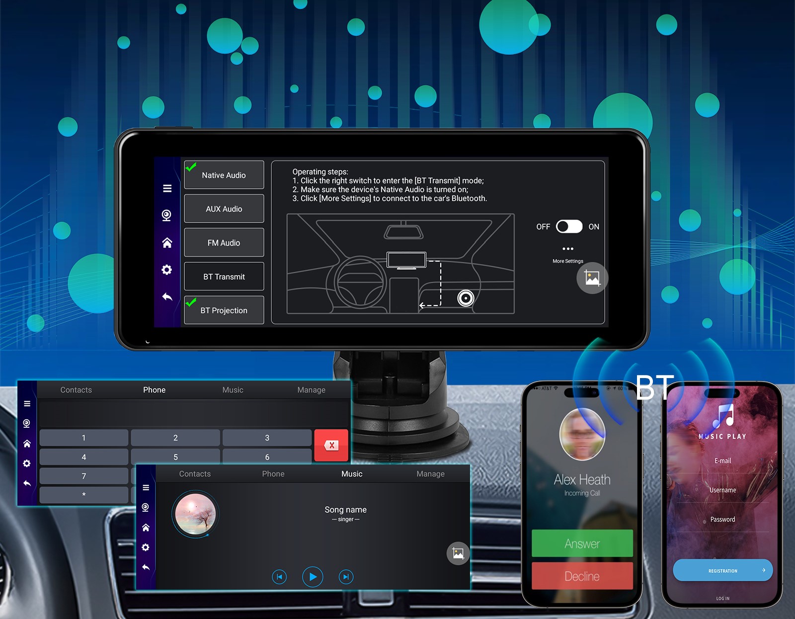 RADIO STACJA MULTIMEDIALNA MONITOR APPLE CARPLAY ANDROID 13 GPS WIFI 7-32 V Rodzaje odtwarzanych nośników karta SD USB