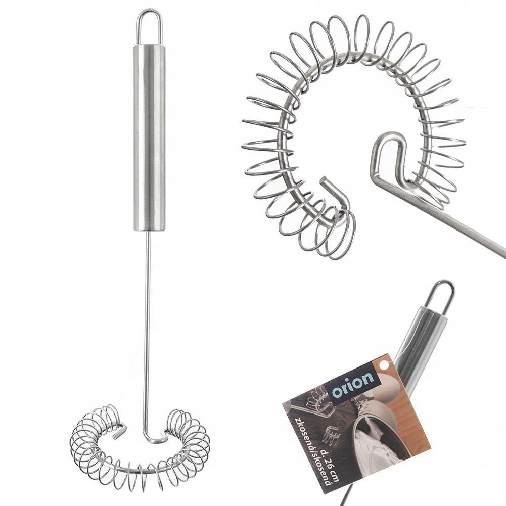 TRZEPACZKA stalowa kuchenna SPIRALNA do UBIJANIA PIANY jaj