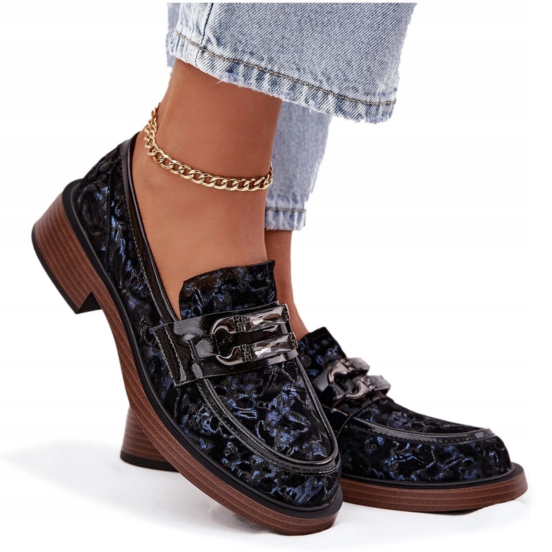 Dámské Semišové Mokasíny S Elegantní Ozdobou D&a MR52-178 Černé 36