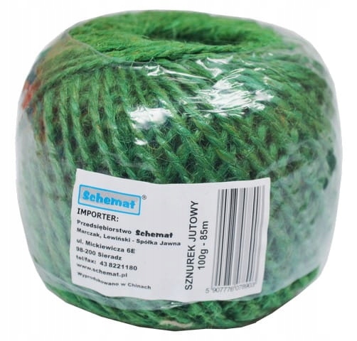 

Sznurek jutowy zielony 85m