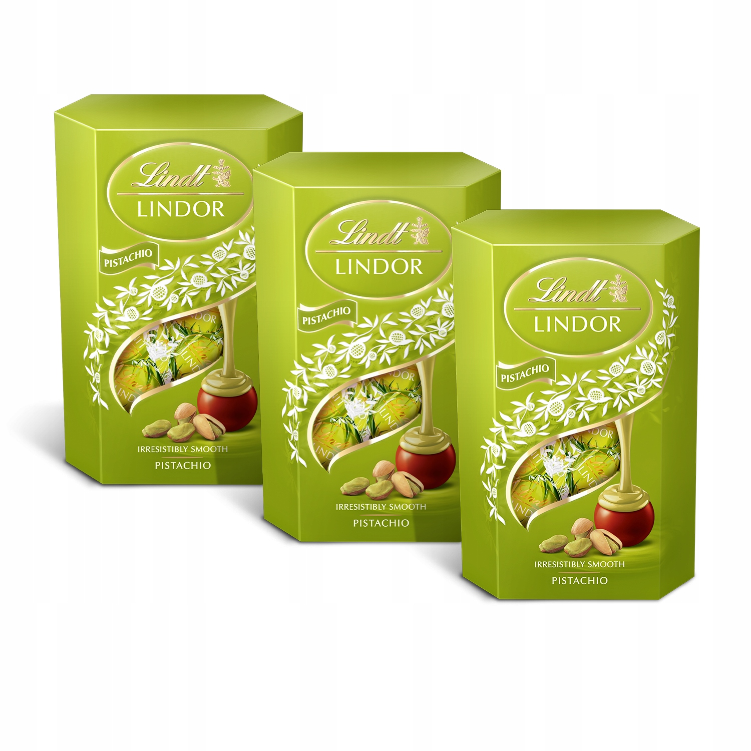 Lindt Lindor Pralinky pralinky čokolády mléčná čokoláda pistácie 200g x 3