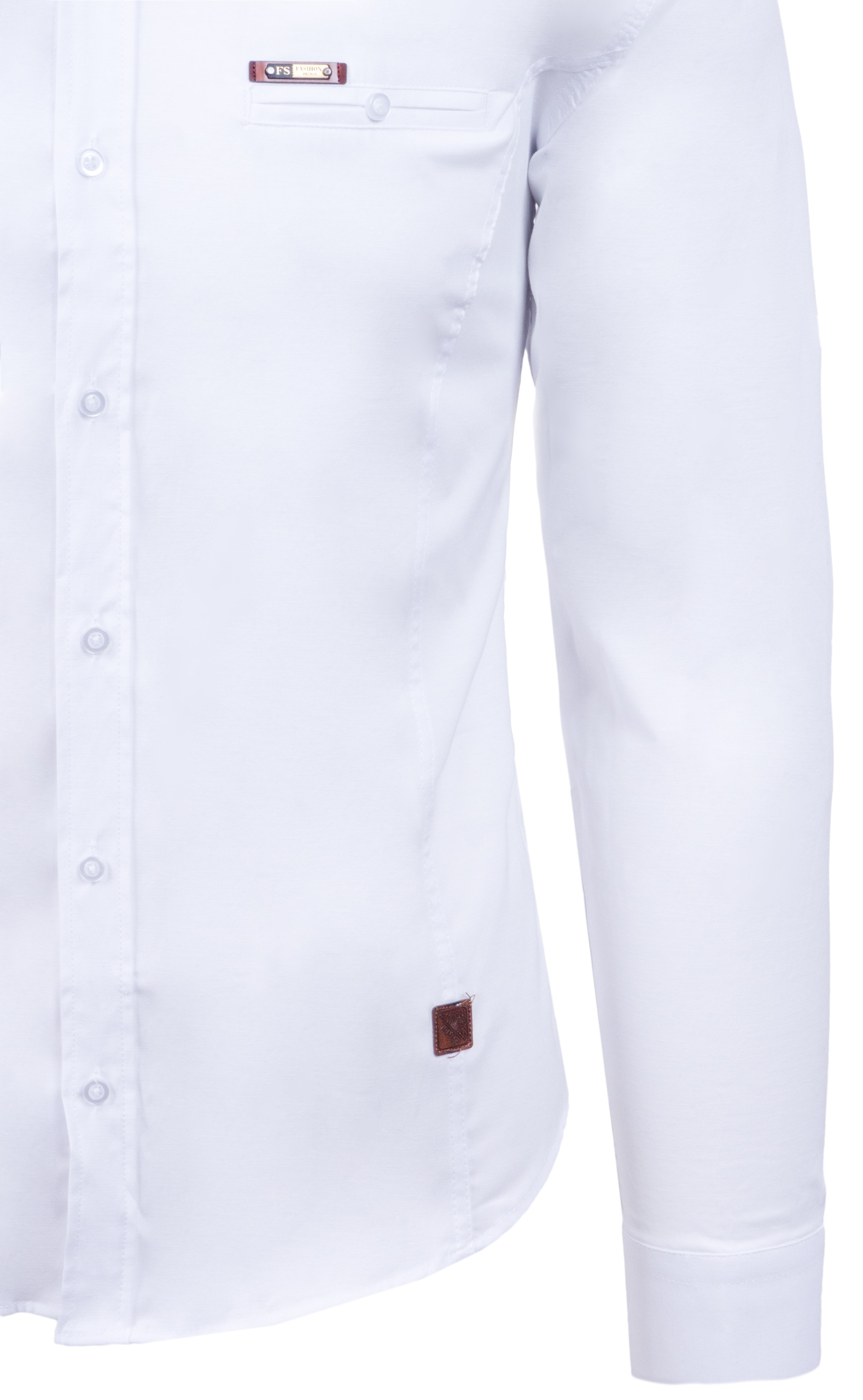 Biała koszula męska slim stójka kieszonka - XXL Rozmiar XXL