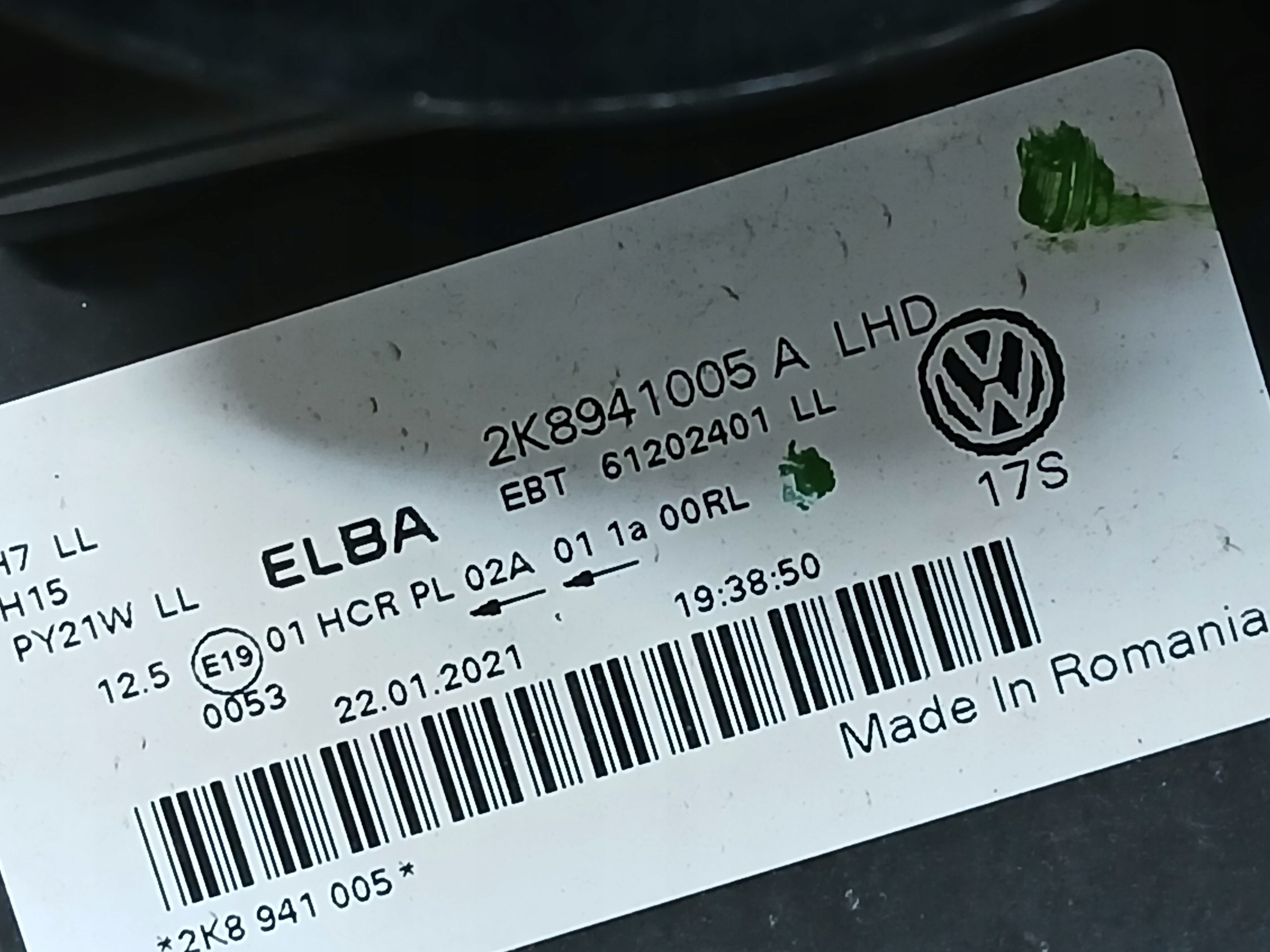 Licht vorne links VW CADDY 2K8 20- 2K8941005A