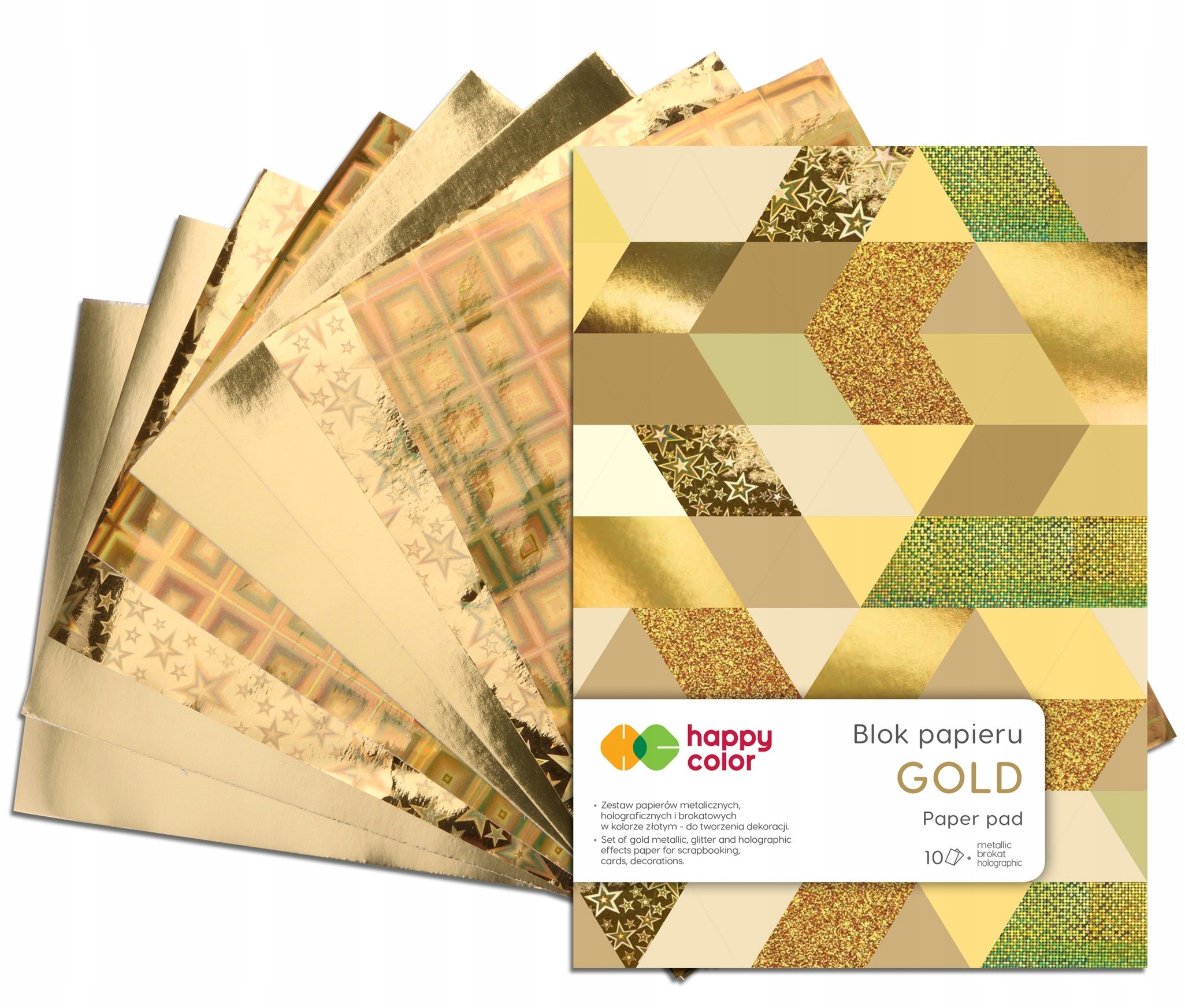 

Blok Happy Color A5 10 ark Gold nr 0378