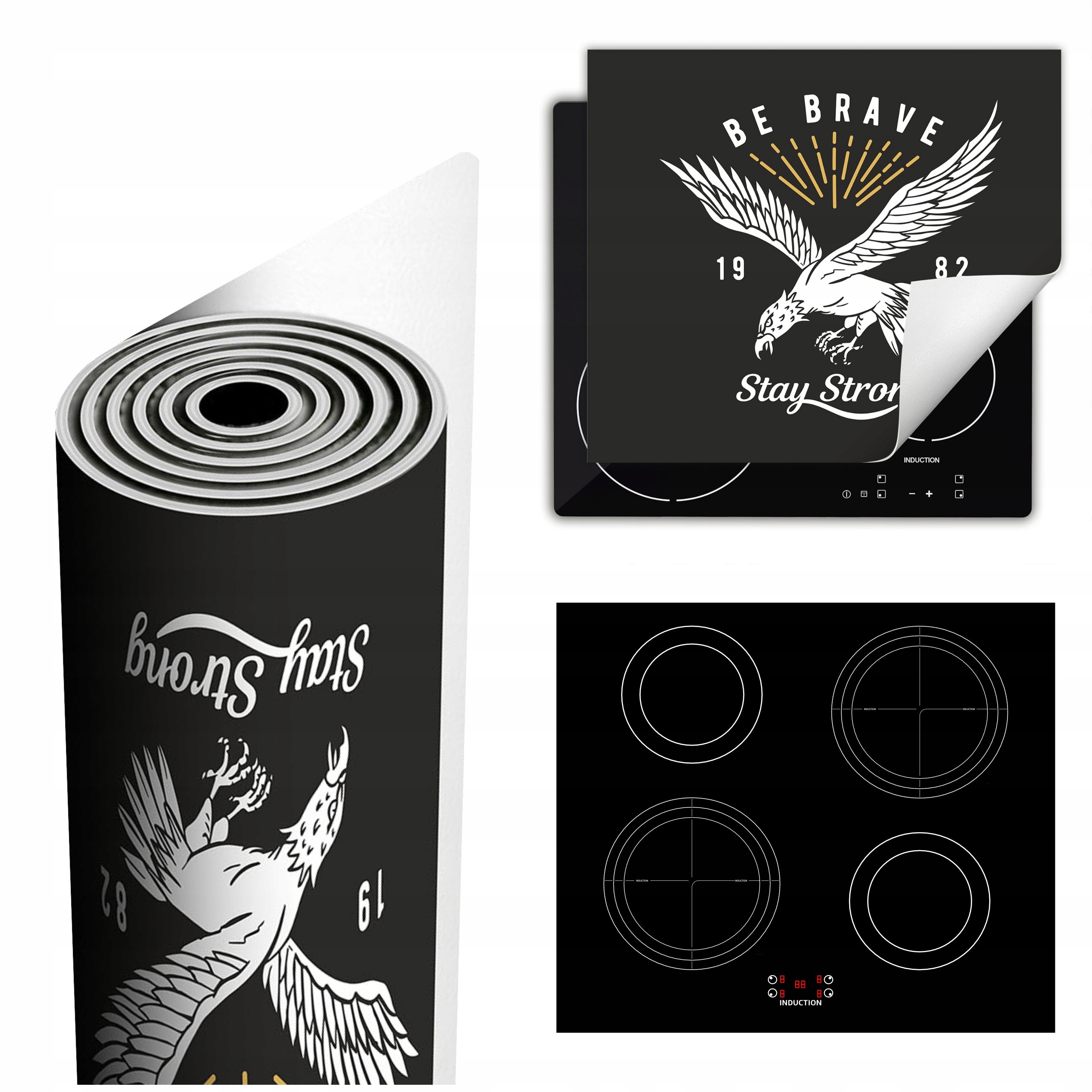 Ochranná Podložka Na Sporák Pro Více Místa 60x52 tmavá pták