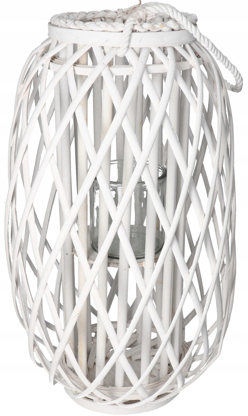 

Lampion Wiklinowy Latarnia Biały 70CM Ozdoba