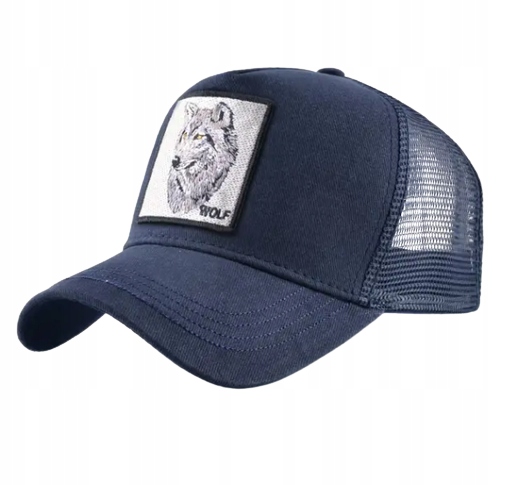 Czapka z daszkiem wilk wilkiem męska z siatec