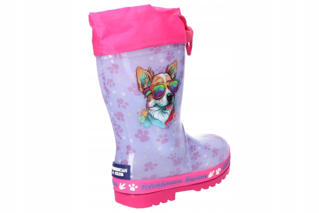 AMERICAN CLUB KAL25 WODOODPORNE KALOSZE GUMOWCE DZIECIĘCE PIES FIOLETOWE 28 Płeć dziewczynki