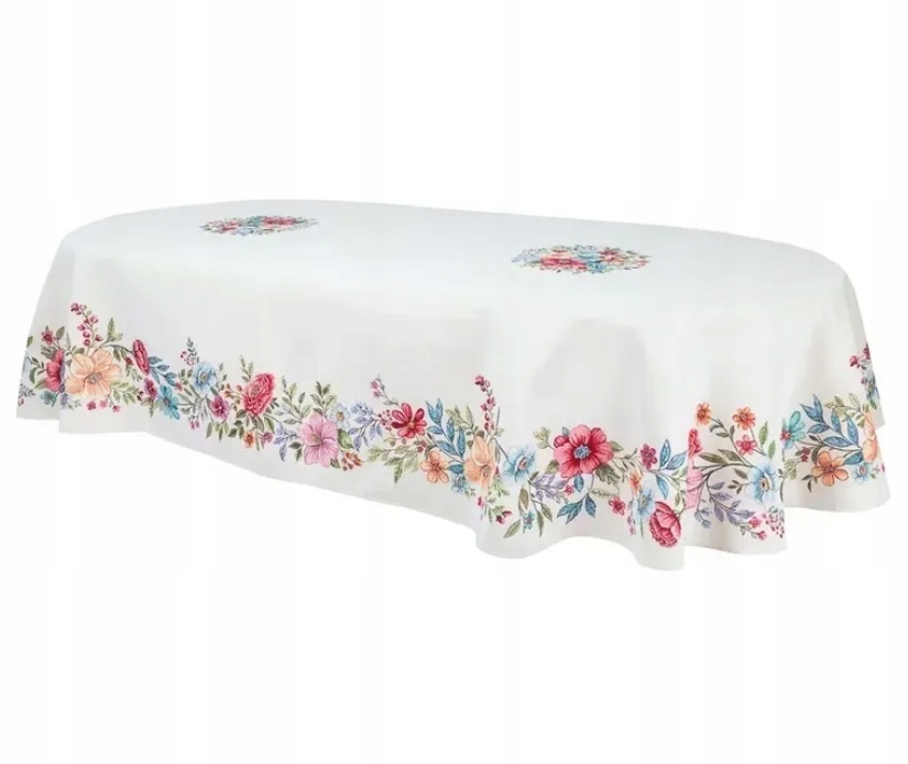 Gobelínový obrus priemer 260 cm, dekoratívny, elegancia, jar, kvety, farebný