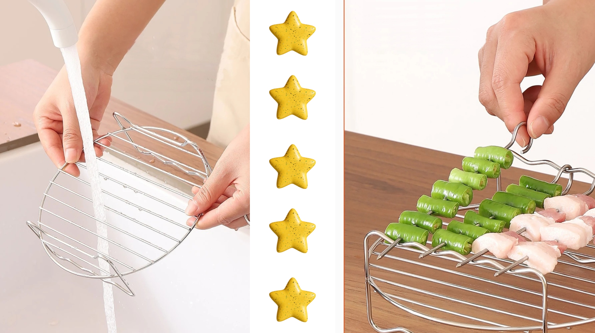 AKCESORIA AIRFRYER RUSZT FRYTOWNICY FRYTKOWNICY BEZTŁUSZCZOWEJ POWIETRZNEJ Model RUSZT DO FRYTKOWNICY SZPIKULCE SZASZŁYKI TACKA