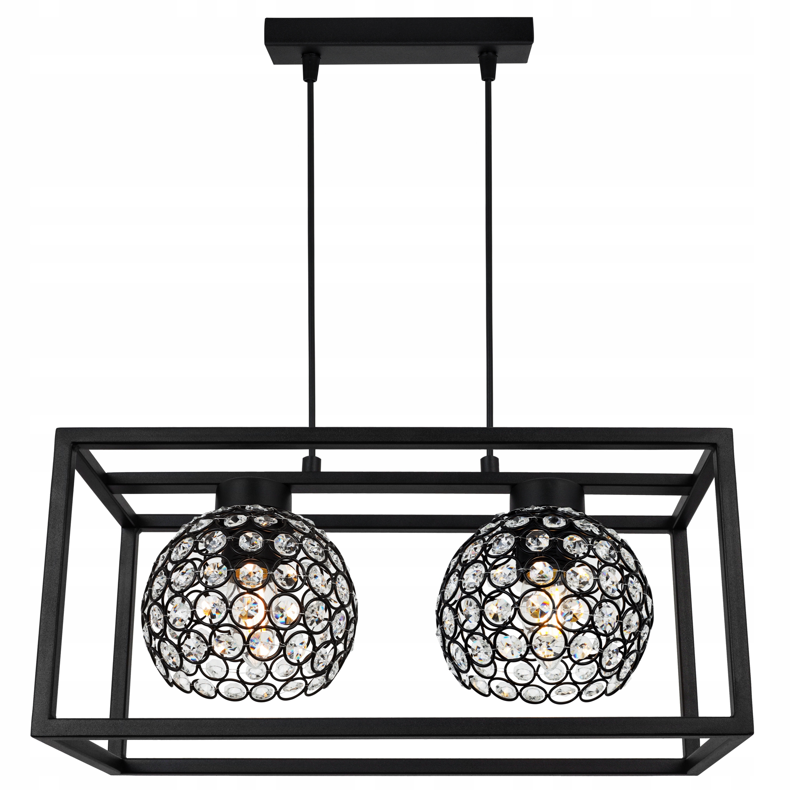 

Lampa Wisząca Klatka Kula Kryształki