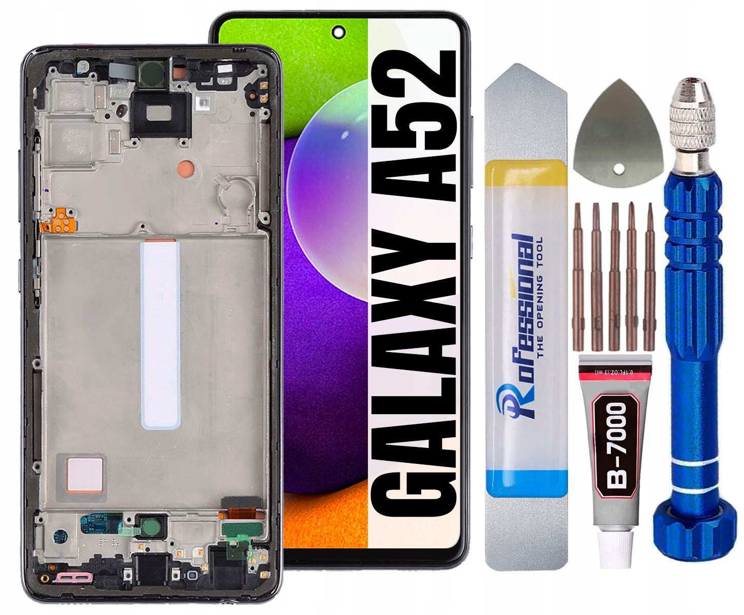 Displej Pro Samsung Galaxy A52 Plná Velikost 6,5" Oled Obrazovka Rámeček