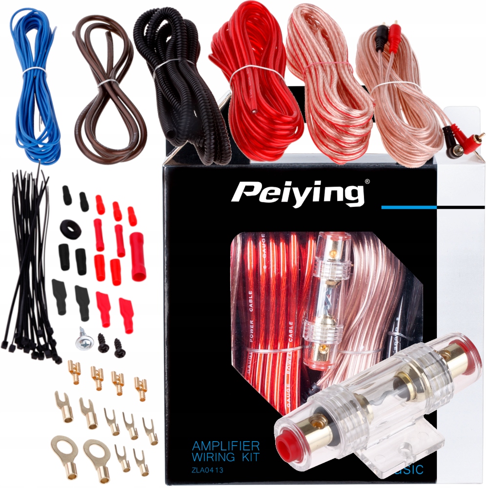 PRZEWODY KABLE DO WZMACNIACZ SUBWOOFER TUBA ZESTAW