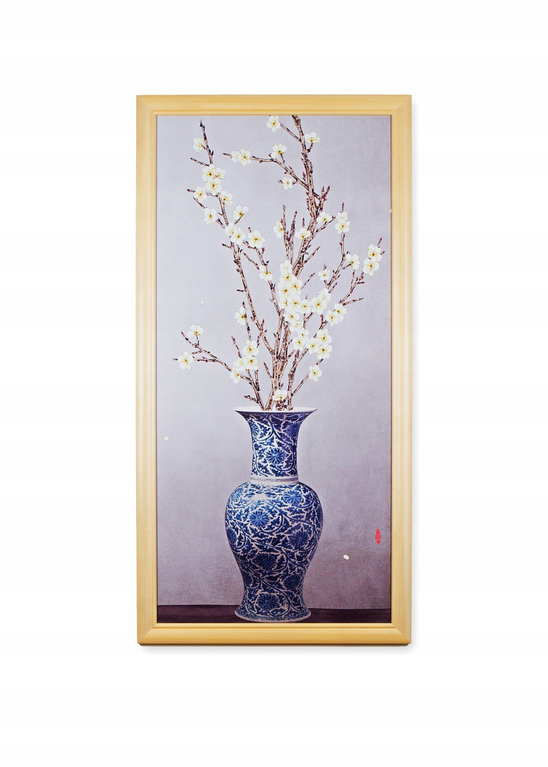 Asijský obraz v dřevěném rámu 120 x 60 cm Sladká zima