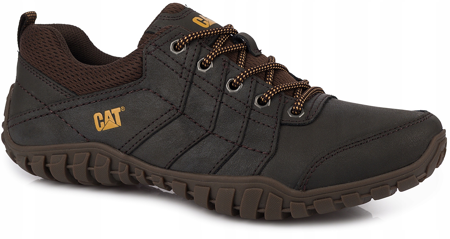 Buty półbuty męskie Cat Caterpillar skórzane sportowe brązowe r. 45