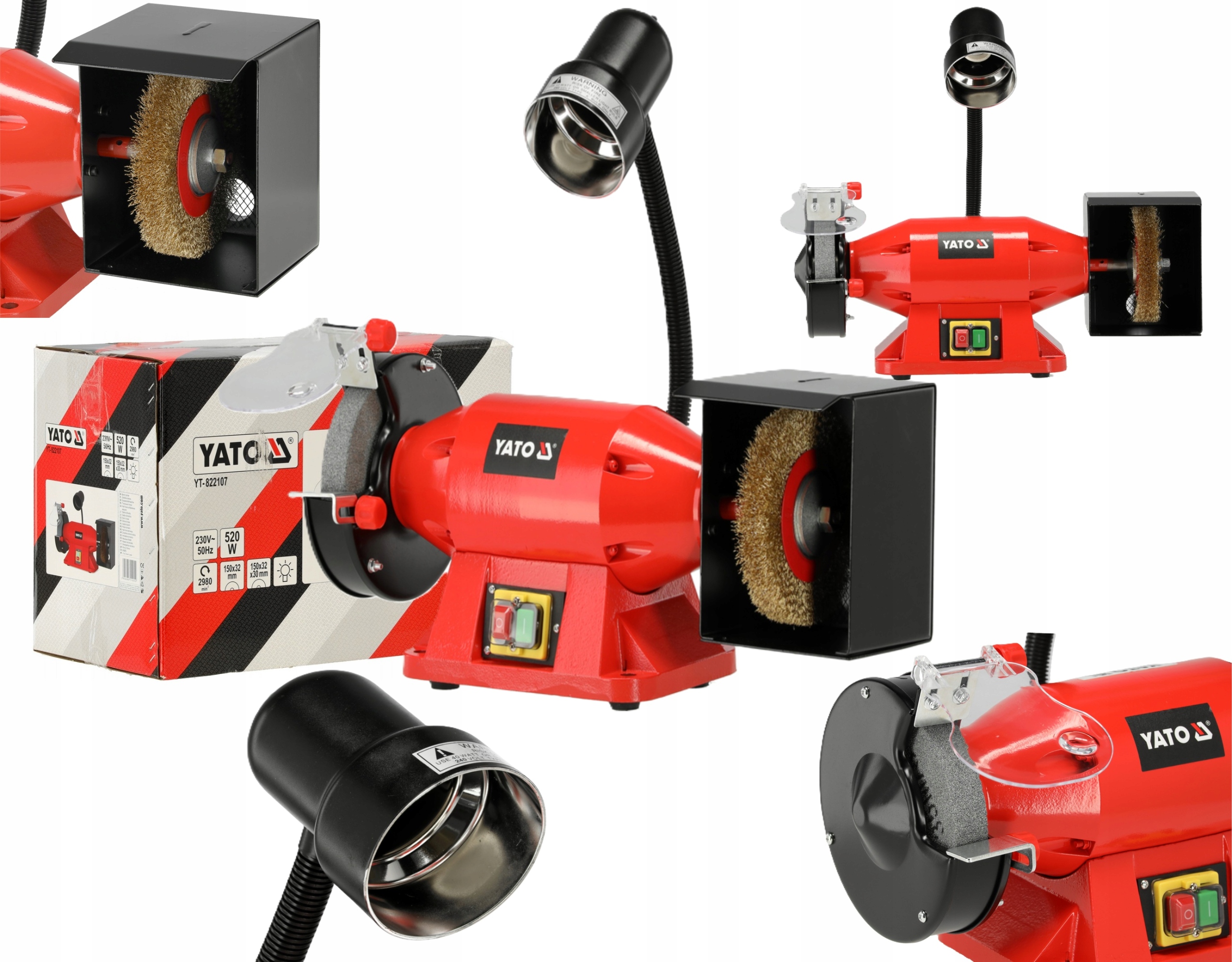 Stolová Dvojkotúčová Brúska 150 mm 520 W 230 V Yato YT-822107