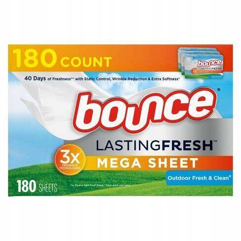 Levně Vonné ubrousky do sušičky Bounce Lasting Fresh Antistatické 180 ks