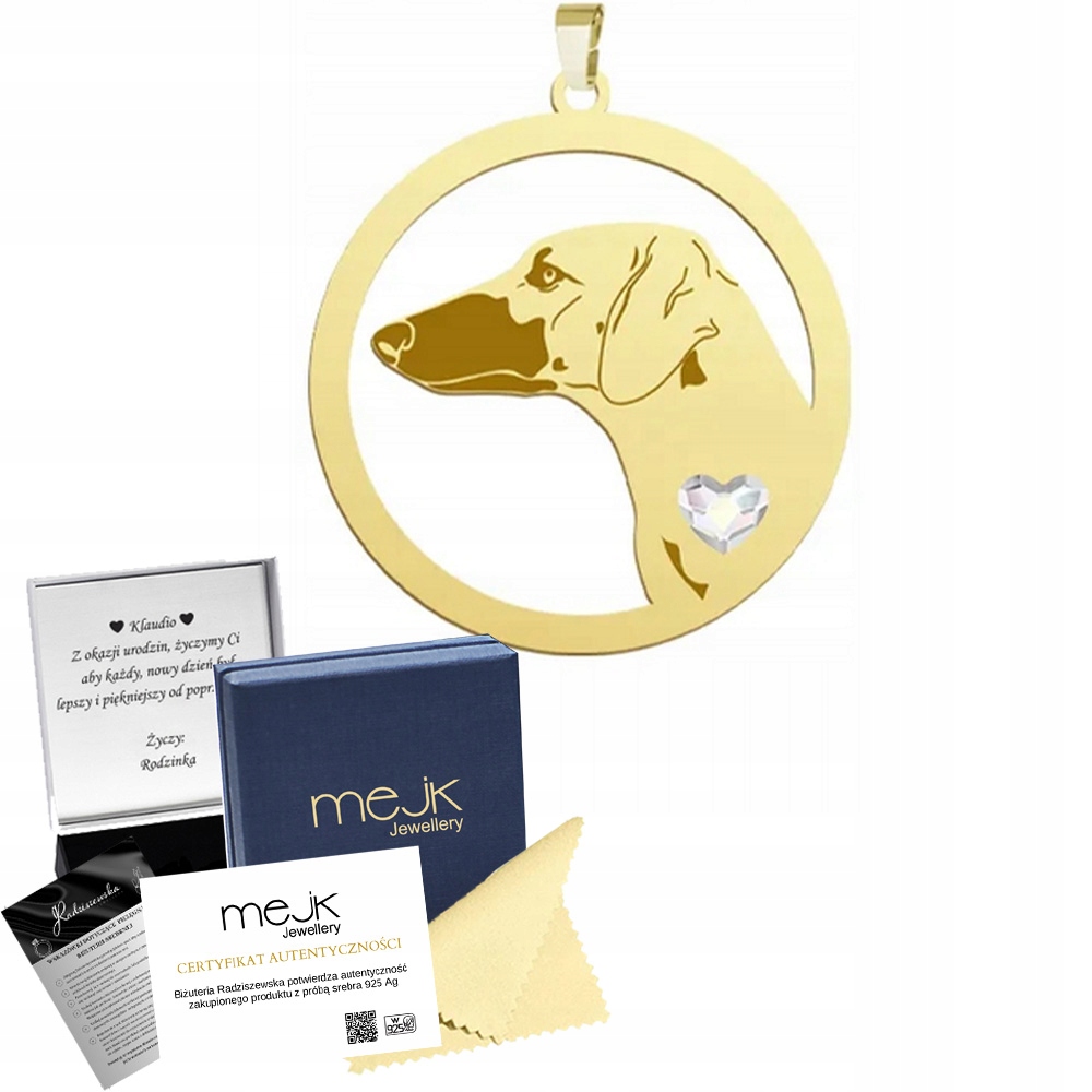 Přívěsek se psem Arabský chrt 925 Šperky Dárek Žena Gravírování