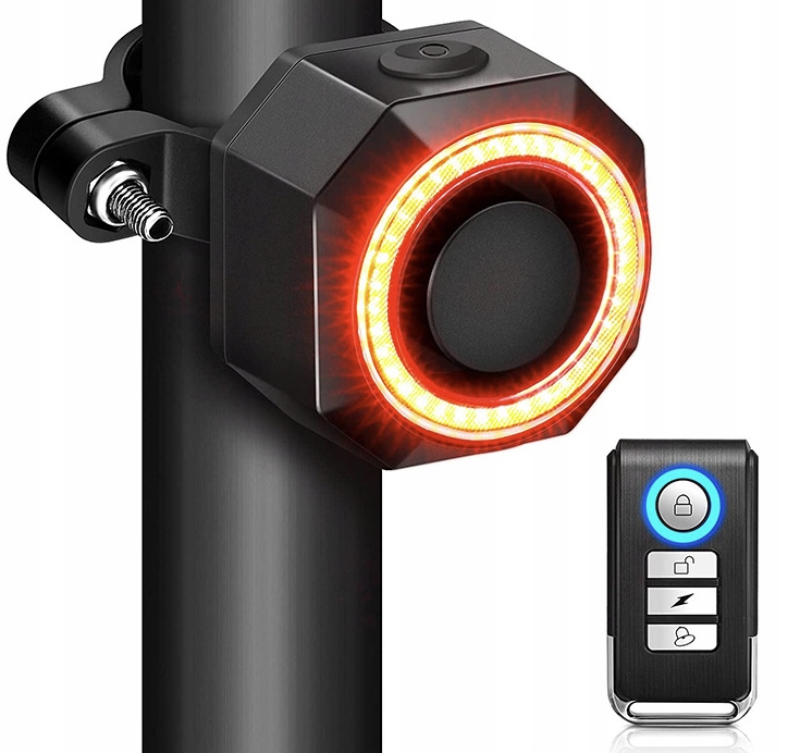 ALARM ROWEROWY ANTYKRADZIEŻOWY + LAMPA TYLNA LAMPKA ROWEROWA DZWONEK PILOT EAN (GTIN) 5904100216918
