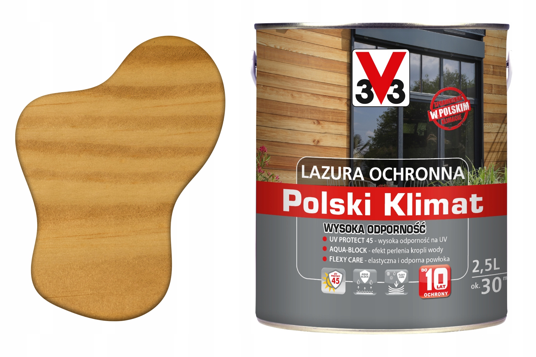 3V3 Výkonný lakovací nátěr na dřevo s dekorativní impregnací na dřevo Extra