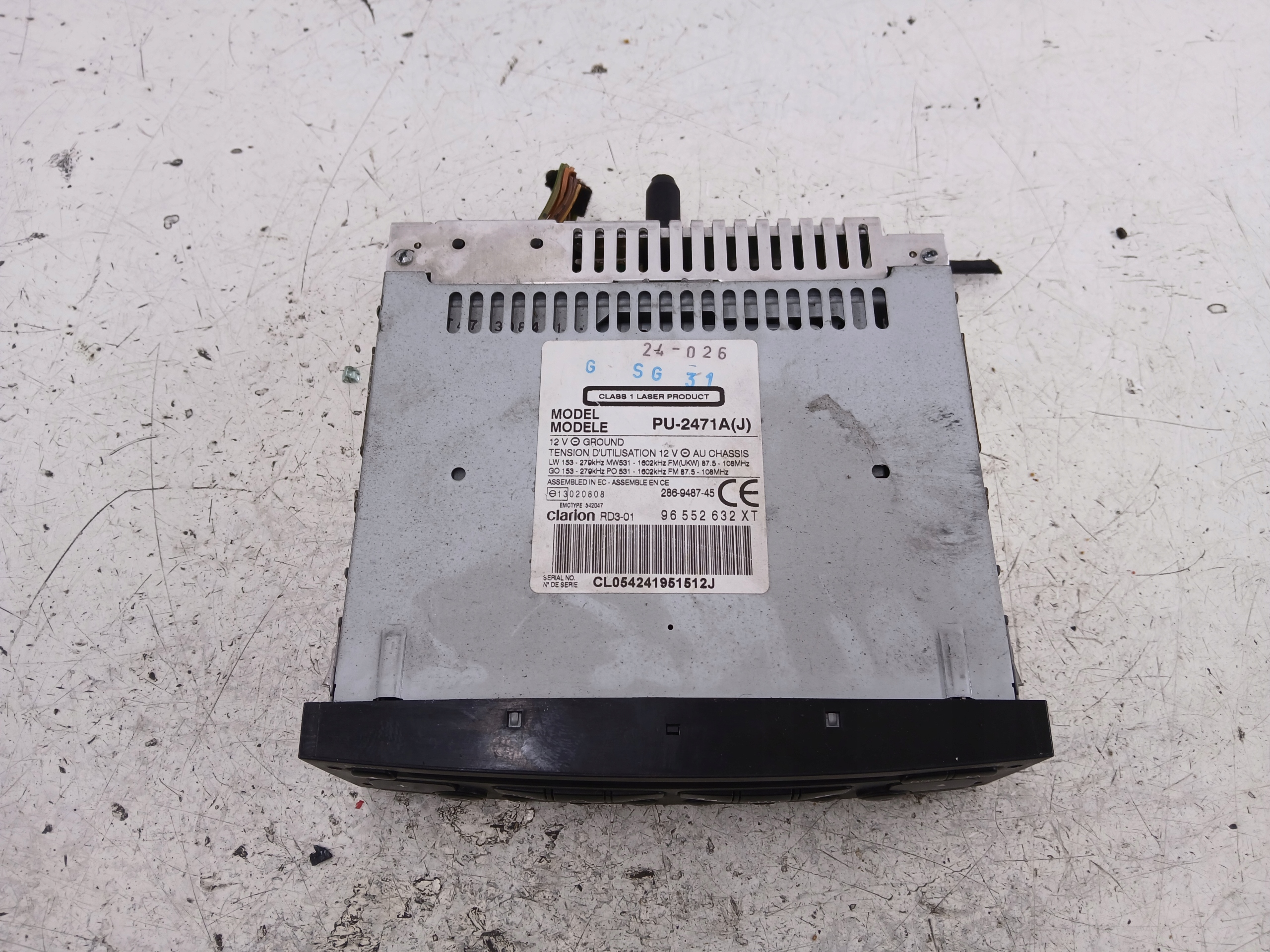 CITROEN C3 et RADIO Fabrique CD 96552632XT