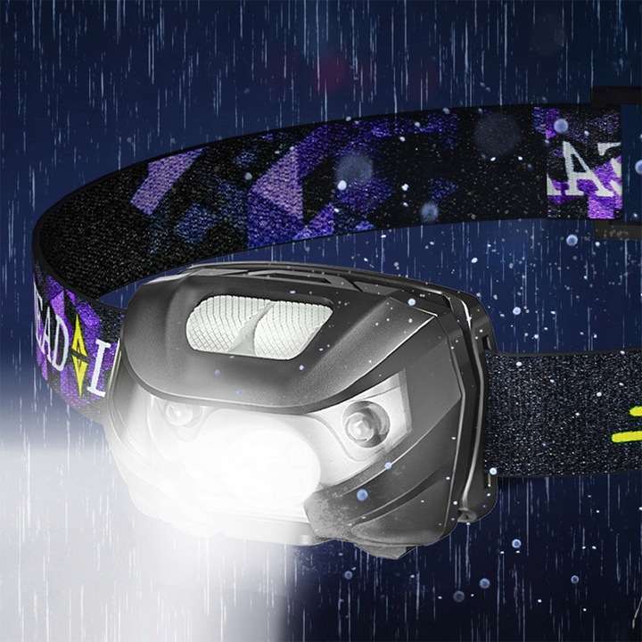 LATARKA LED CZOŁOWA MOCNA AKUMULATOROWA CZOŁÓWKA NA GŁOWĘ USB RÓŻNE TRYBY Zasilanie akumulatorowe