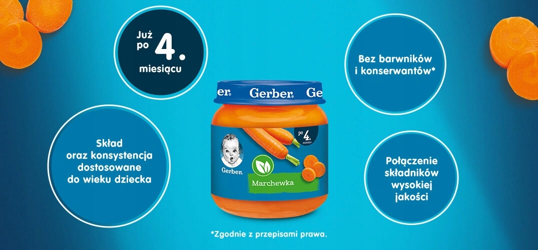 Gerber Obiadek Marchewka po 4. miesiącu 125g Stan opakowania oryginalne