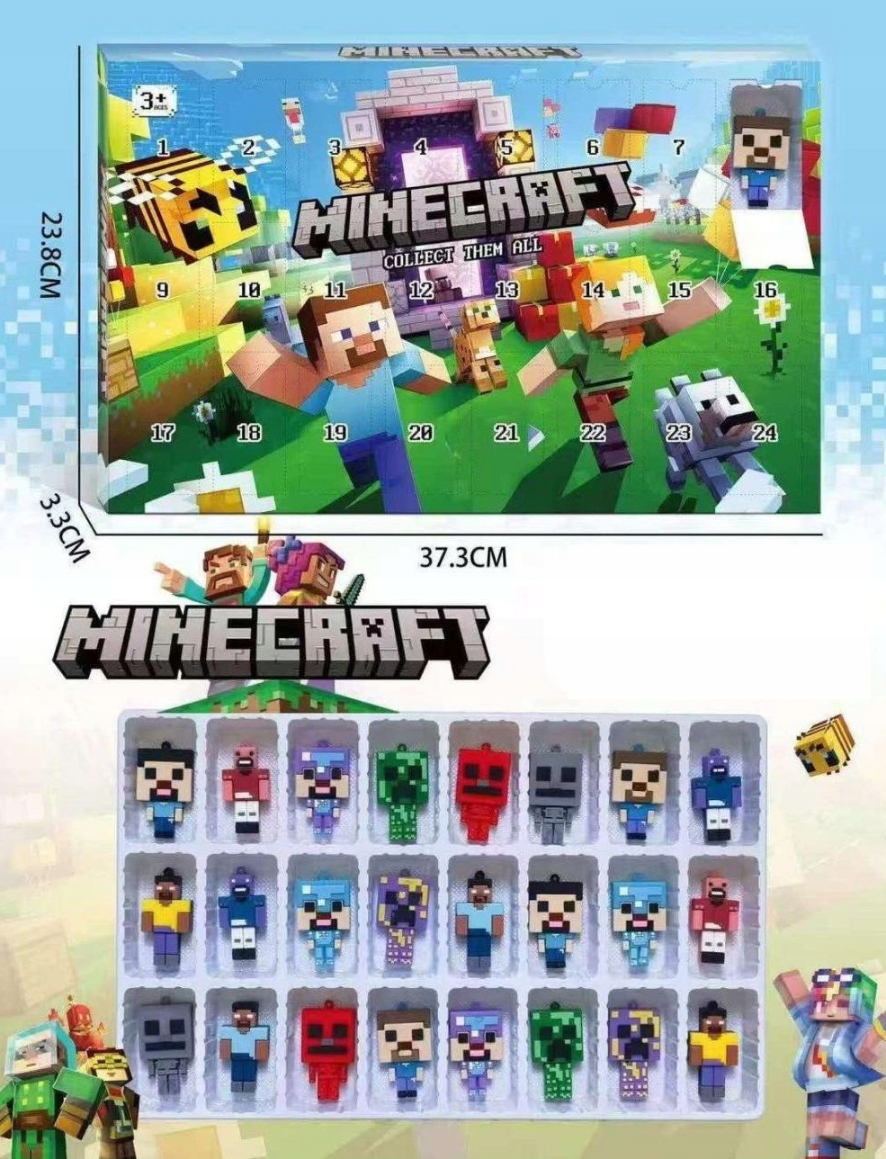 Адвент-календарь Minecraft, 24 коллекционные фигурки — фото 2