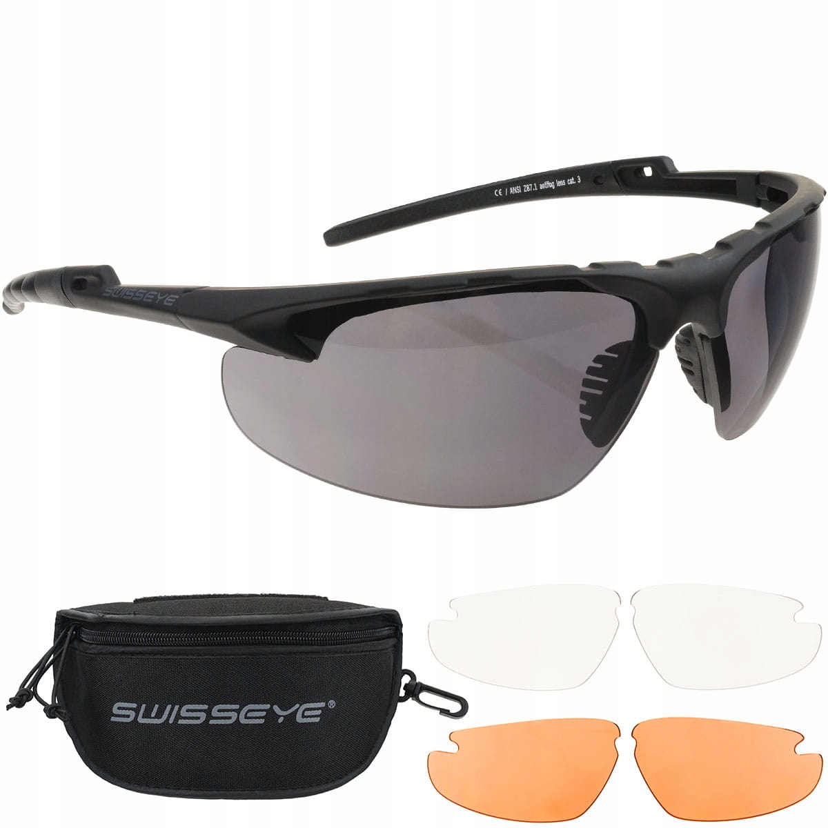 Taktické balistické brýle Swisseye Apache 3 vyměnitelné skla Pouzdro