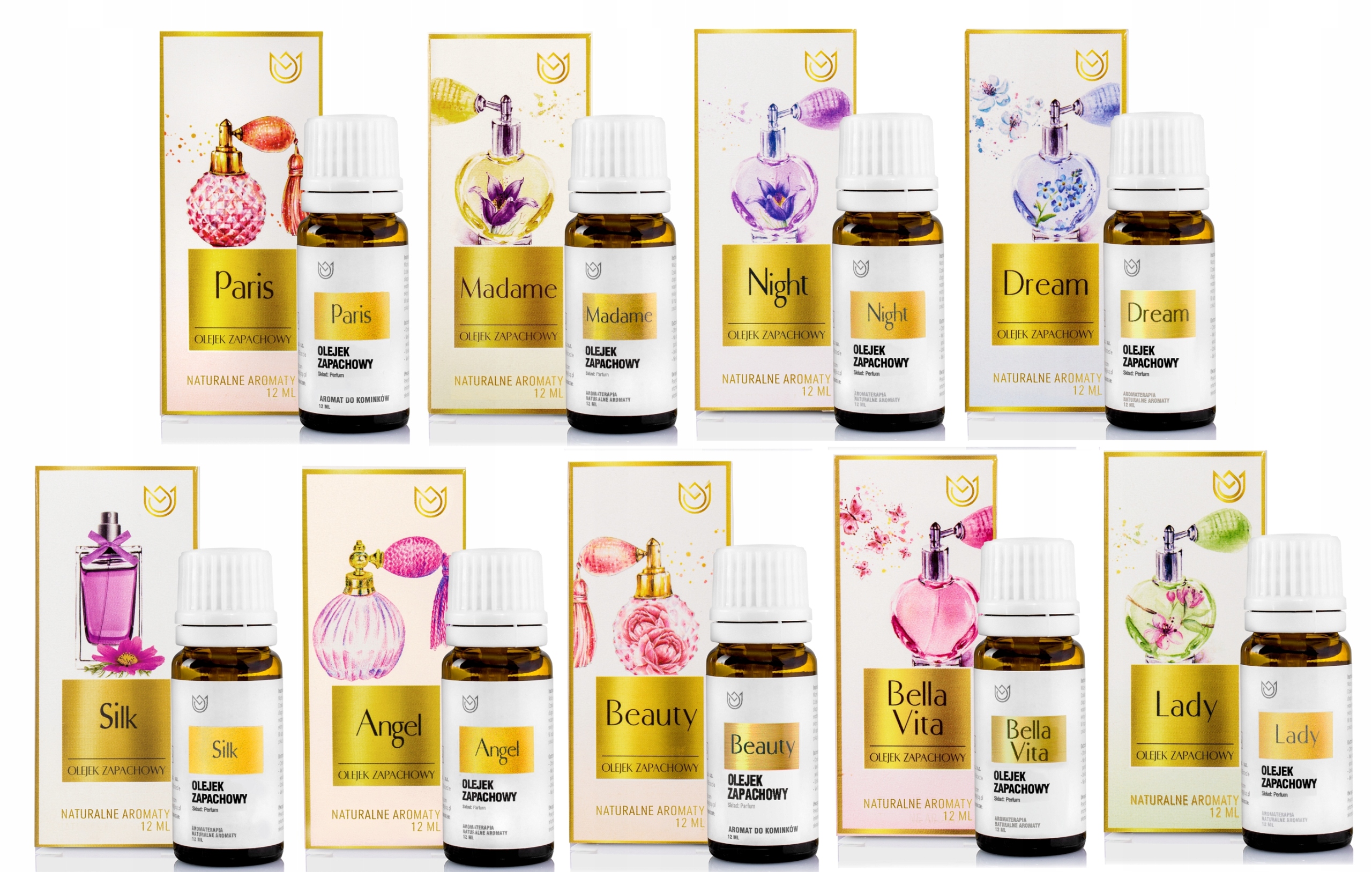 

Zestaw 9 Olejków Perfumowanych 12 ML
