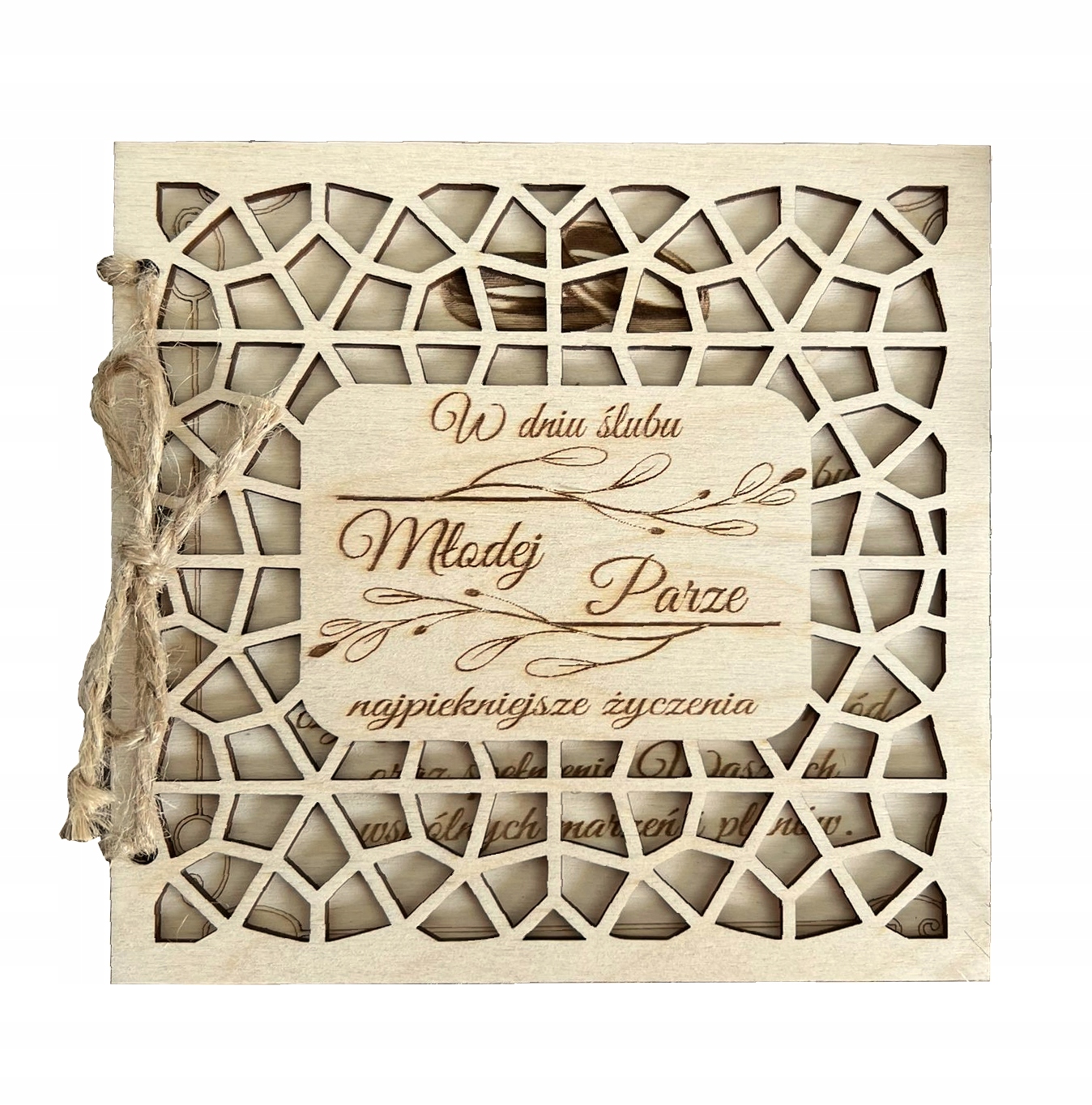 

Pamiątka Ślubna Kartka Ślub Prezent Drewno 03