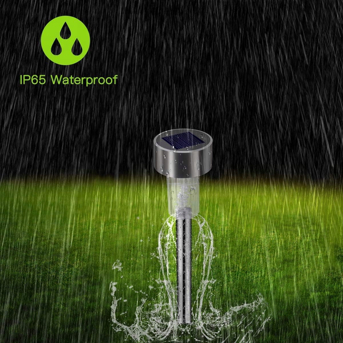 SOLARNE LED LAMPY OGRODOWE IP65 WODOODPORNE 12 SZTUK ENERGOOSZCZĘDNE — miniatura 4