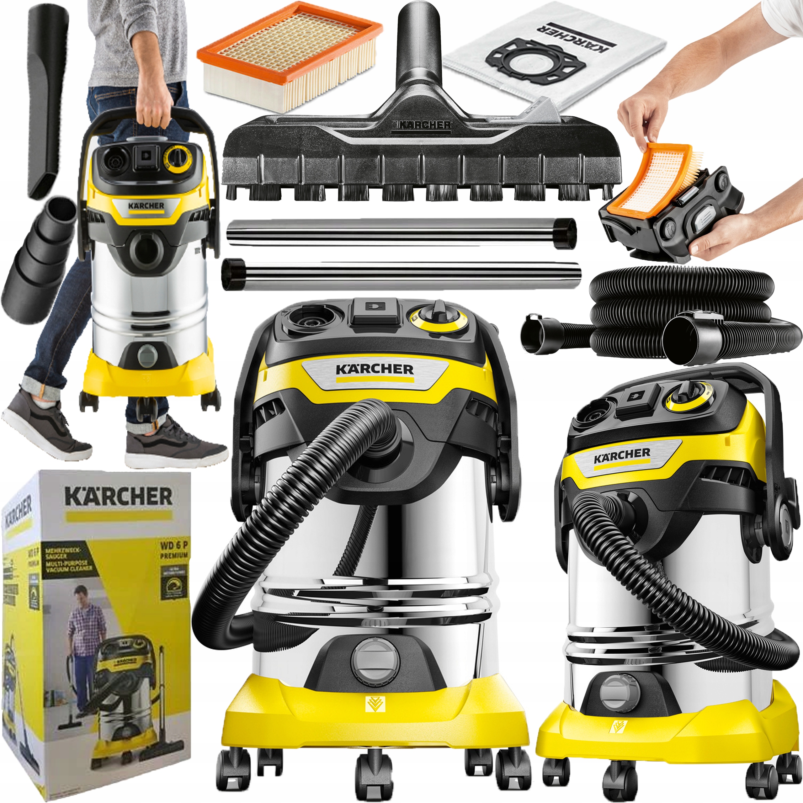

Mocny Odkurzacz Przemysłowy Karcher WD6 Bezworkowy