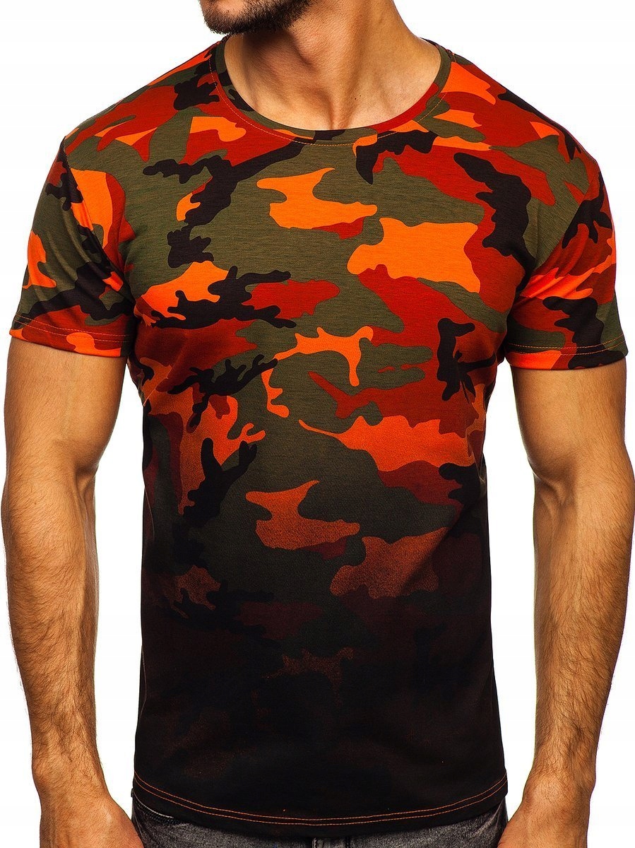 

T-shirt Męski Zielono-pomarańczowy S808 Denley_m