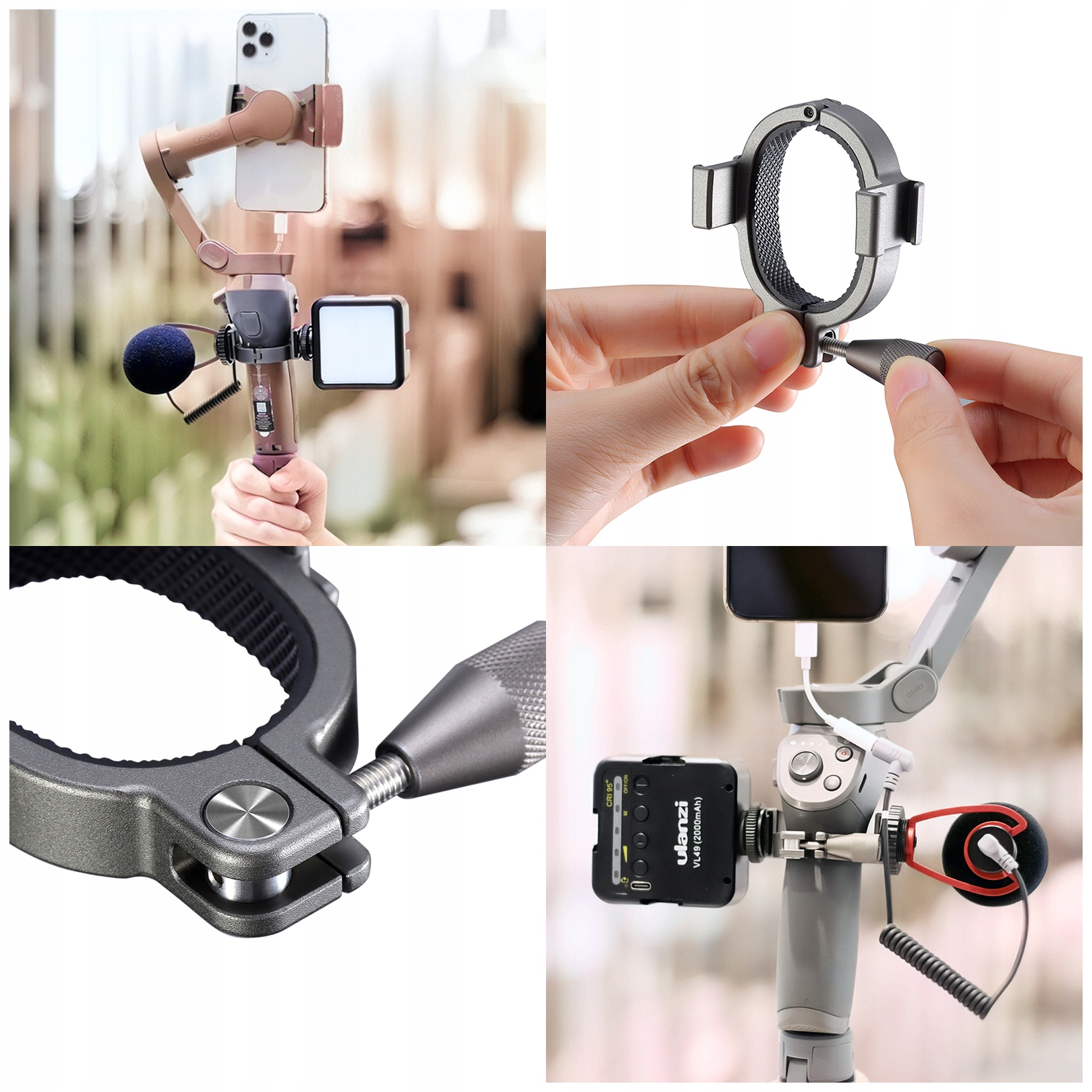 Uchwyt na lampę LED mikrofon do DJI Osmo Mobile 3 4 Rodzaj inny